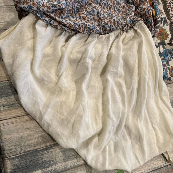 Floral Boho Midi Dress Small Lined Cottagecore Peasant Flower Romantic Casual - Picture 11 of 14